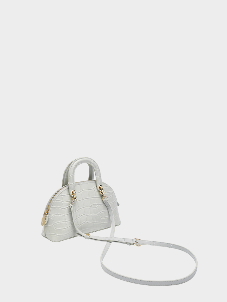 Croc-Embossed Shell Bag
