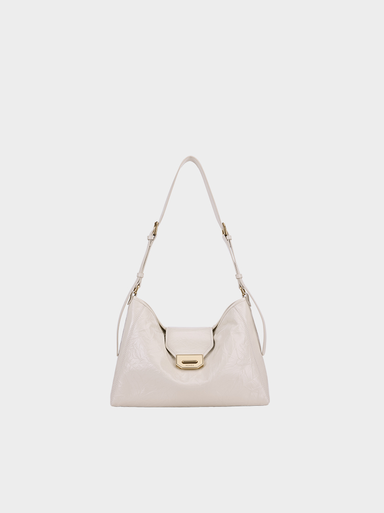 Soft Textured Leather Commuter Hobo