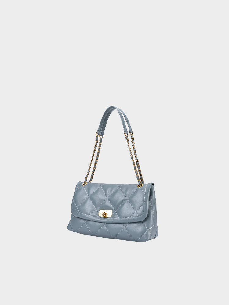 Quilted Chain Strap Flap Shoulder Bag