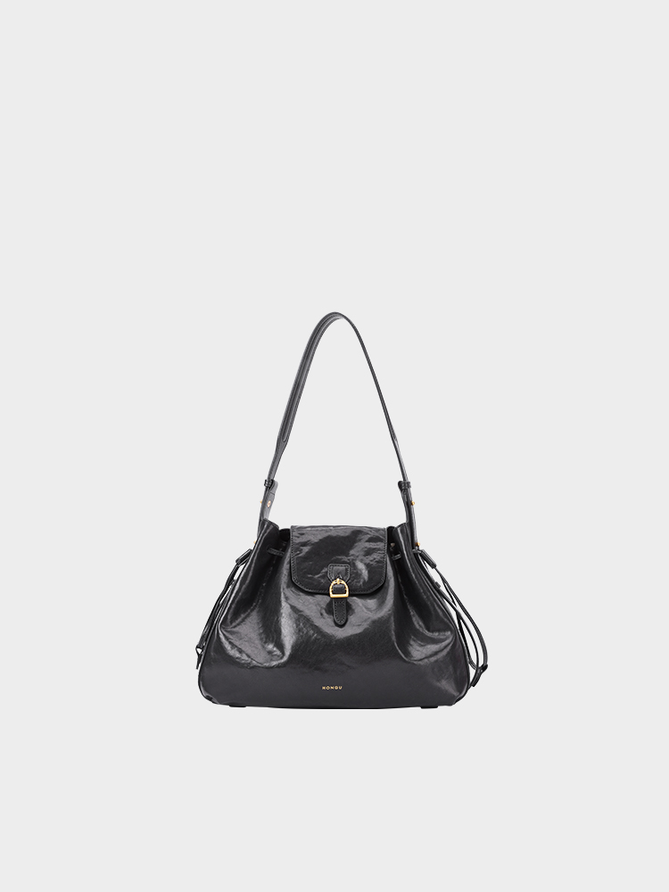 Retro Flap Waxy Leather Shoulder Bag