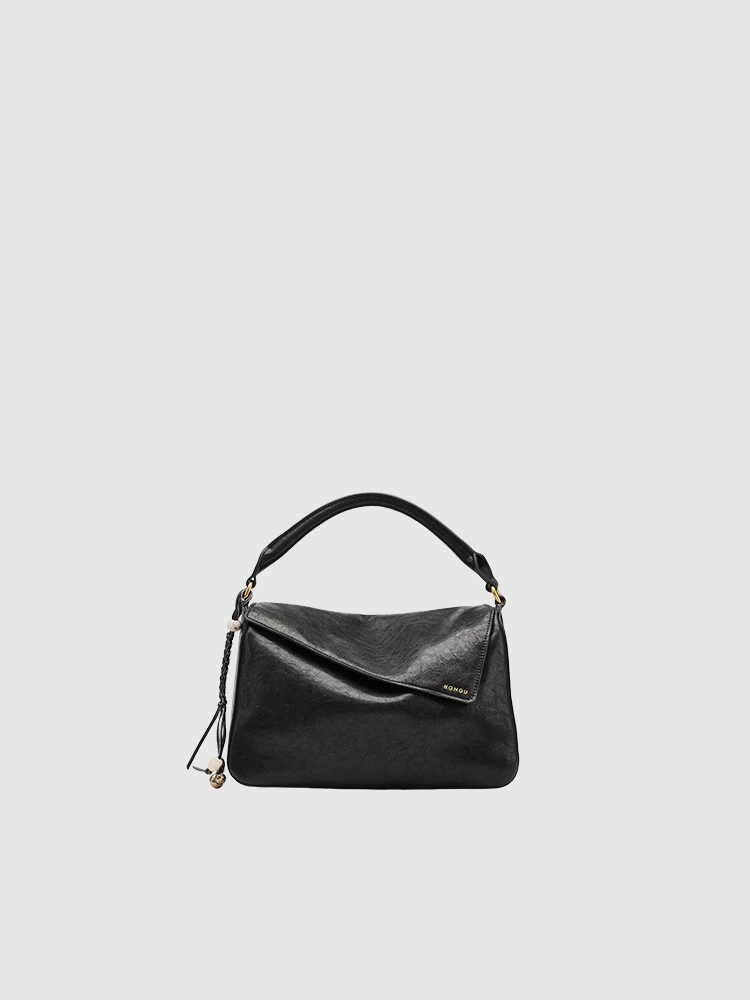 Asymmetric Flap Top Handle Bag