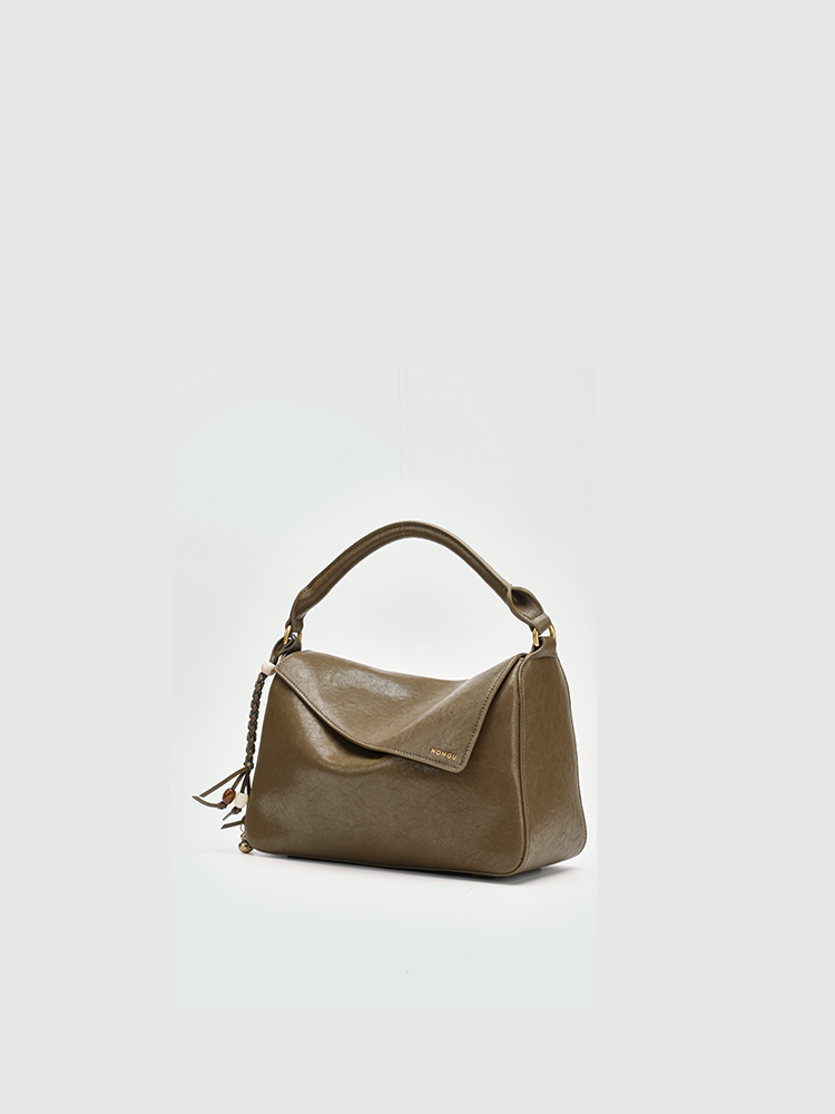 Asymmetric Flap Top Handle Bag