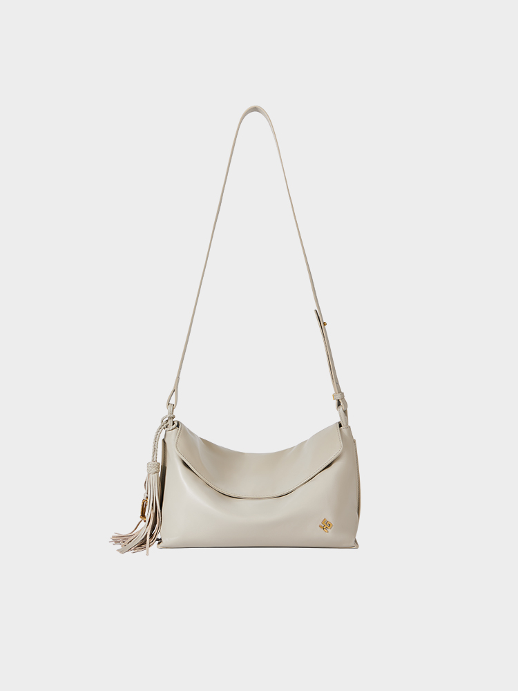 Braided Tassel Soft Leather Hobo Purse