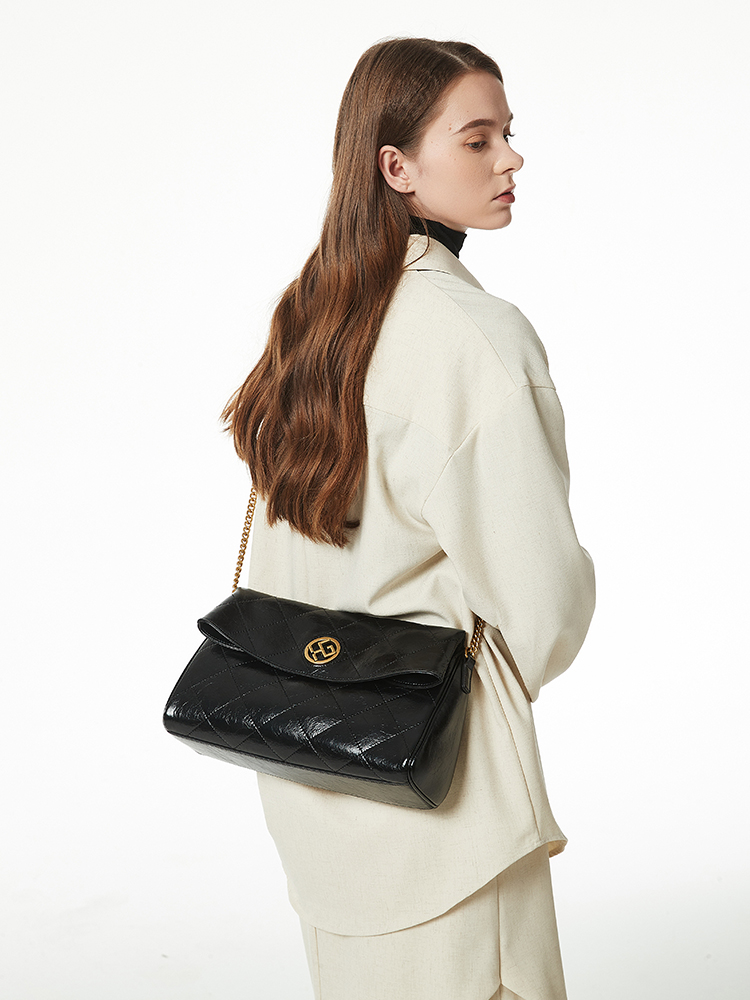 Quilted Flap Chain Crossbody Bag