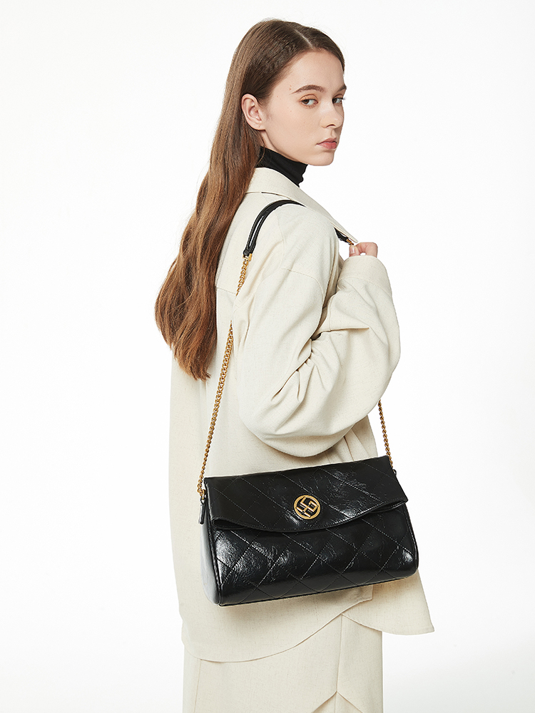 Quilted Flap Chain Crossbody Bag