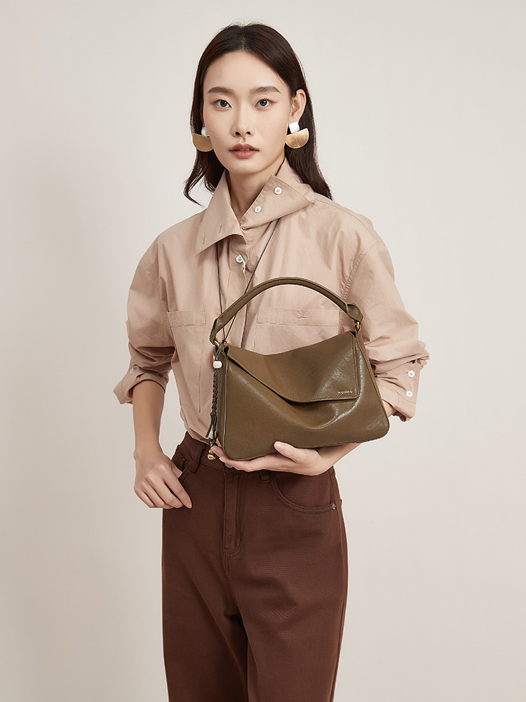 Asymmetric Flap Top Handle Bag