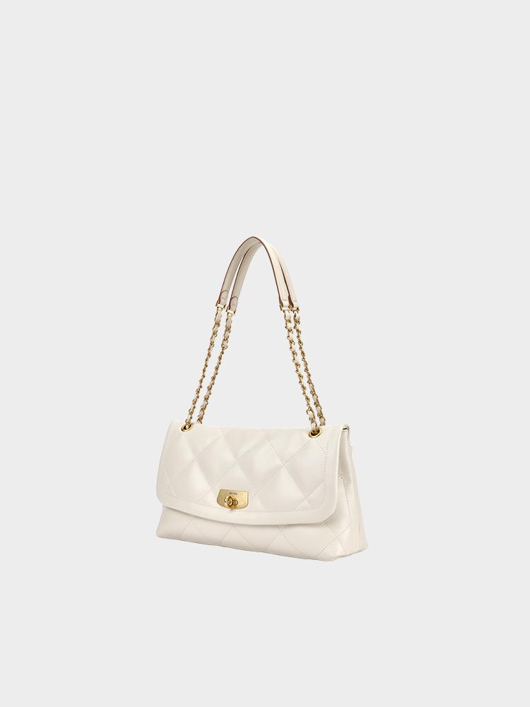 Quilted Chain Strap Flap Shoulder Bag