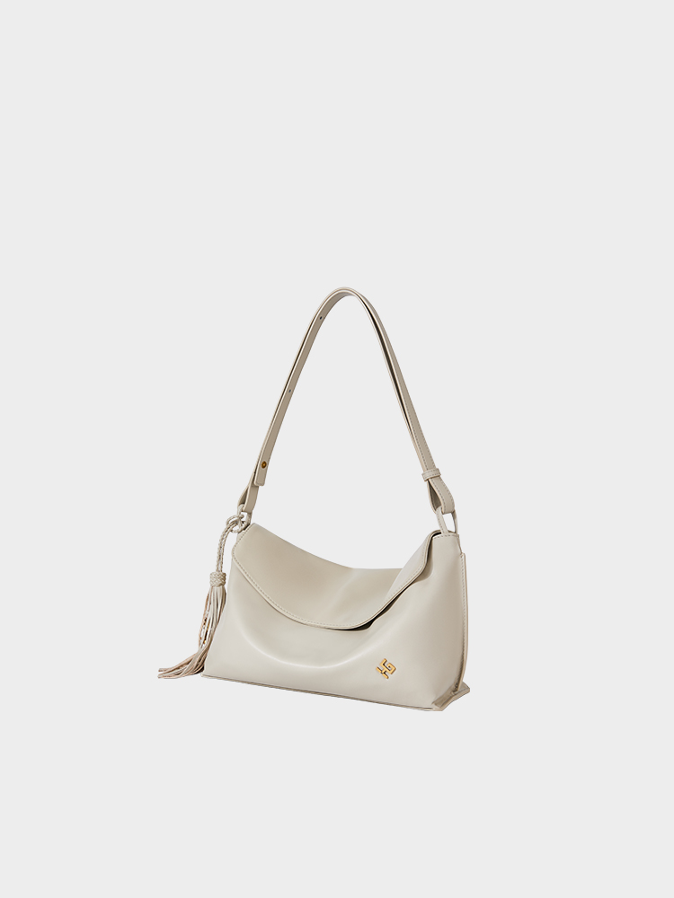 Braided Tassel Soft Leather Hobo Purse