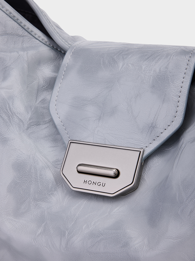 Soft Textured Leather Commuter Hobo