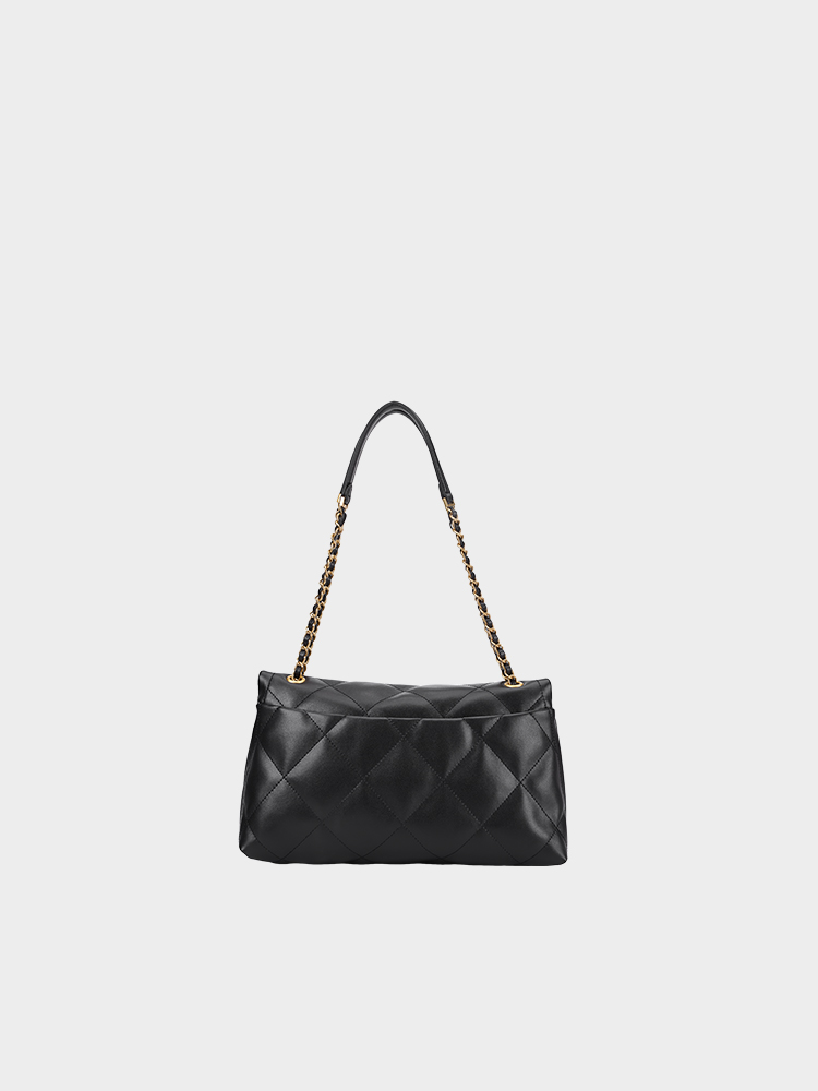 Quilted Chain Strap Flap Shoulder Bag