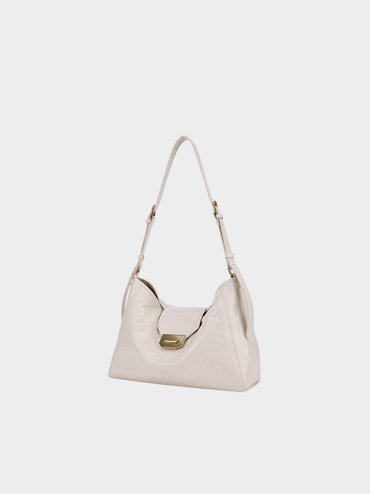 Soft Textured Leather Commuter Hobo