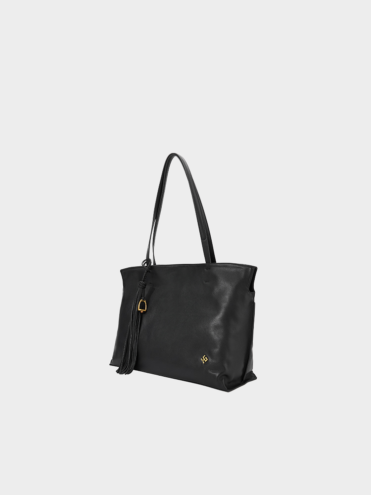 Braided Tassel Large Leather Tote