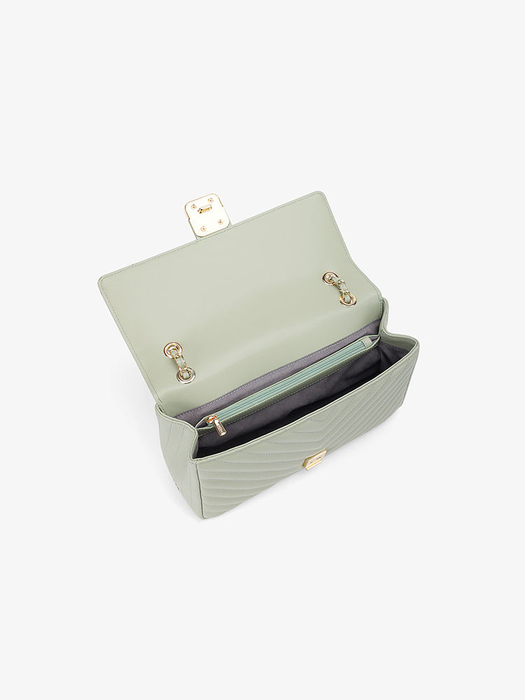 Gem Lock Flap Chain Handbag