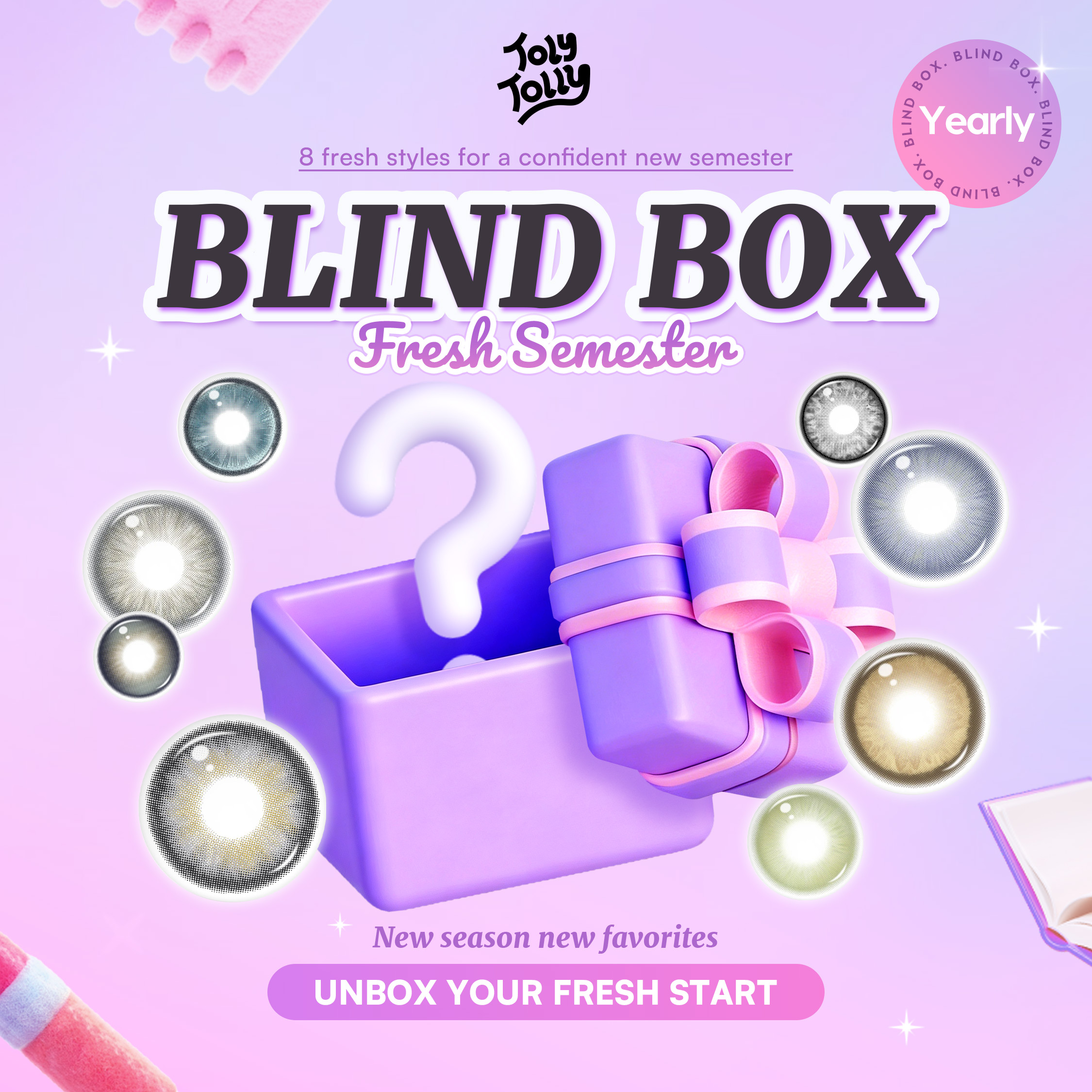 Fresh Semester Blind Box – Yearly | 8 Pairs, 1 Year