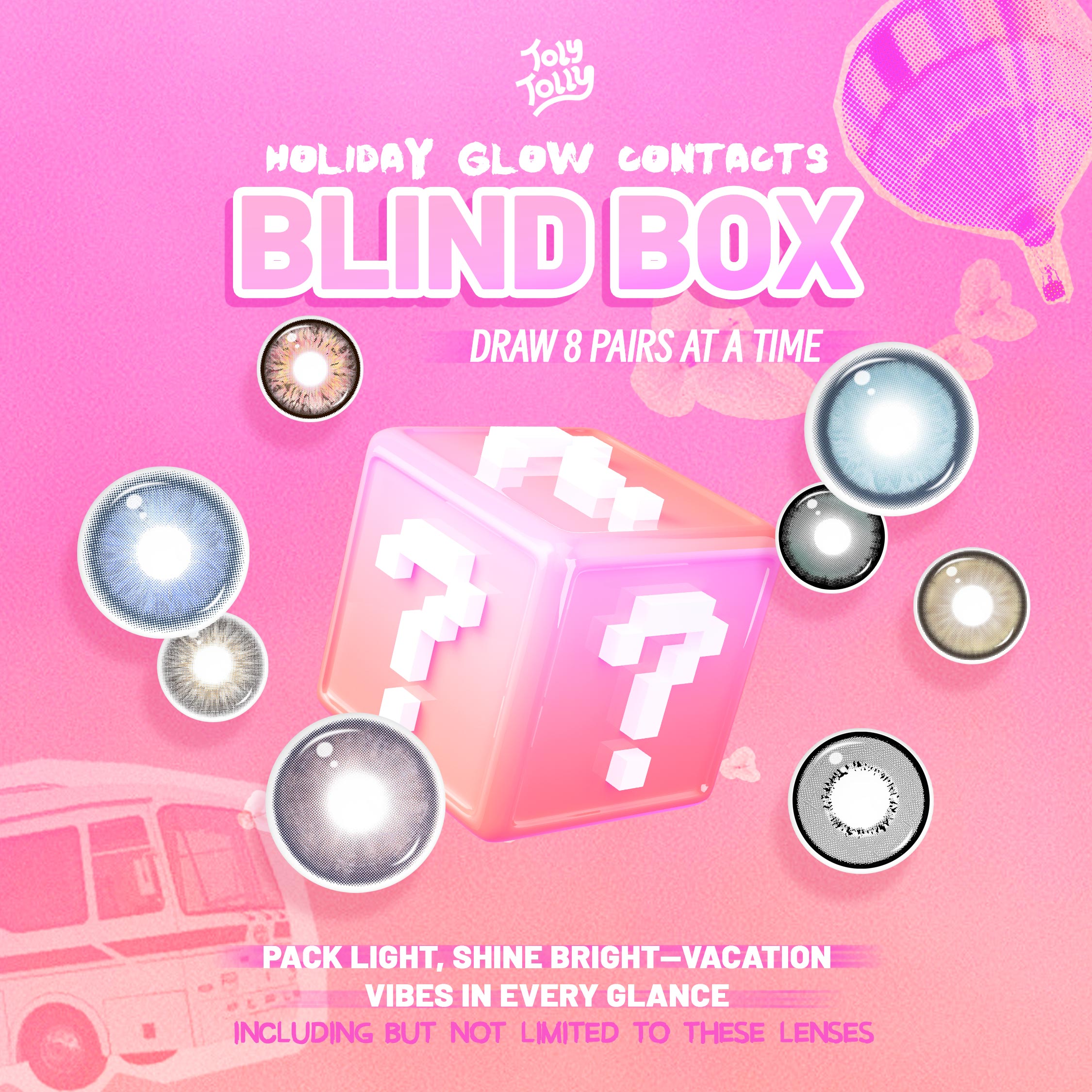 Holiday Glow Contacts Blind Box | 8 Pairs, 1-Year Fun