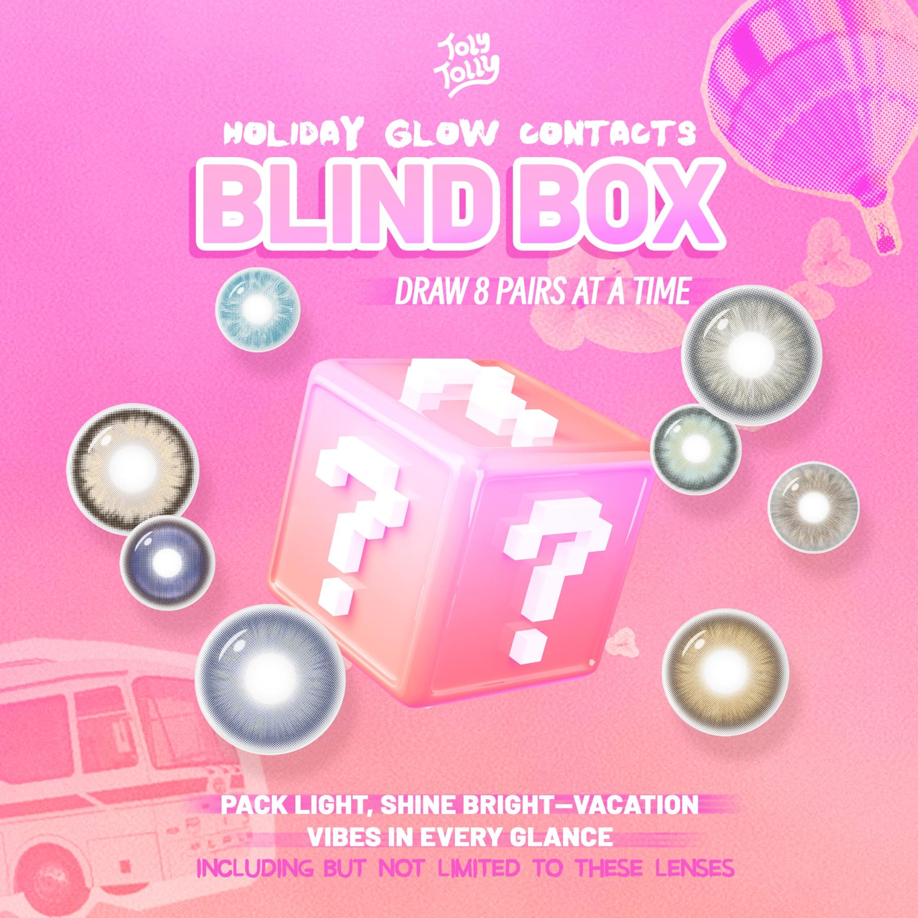 Holiday Glow Contacts Blind Box | 8 Pairs, 1-Year Fun