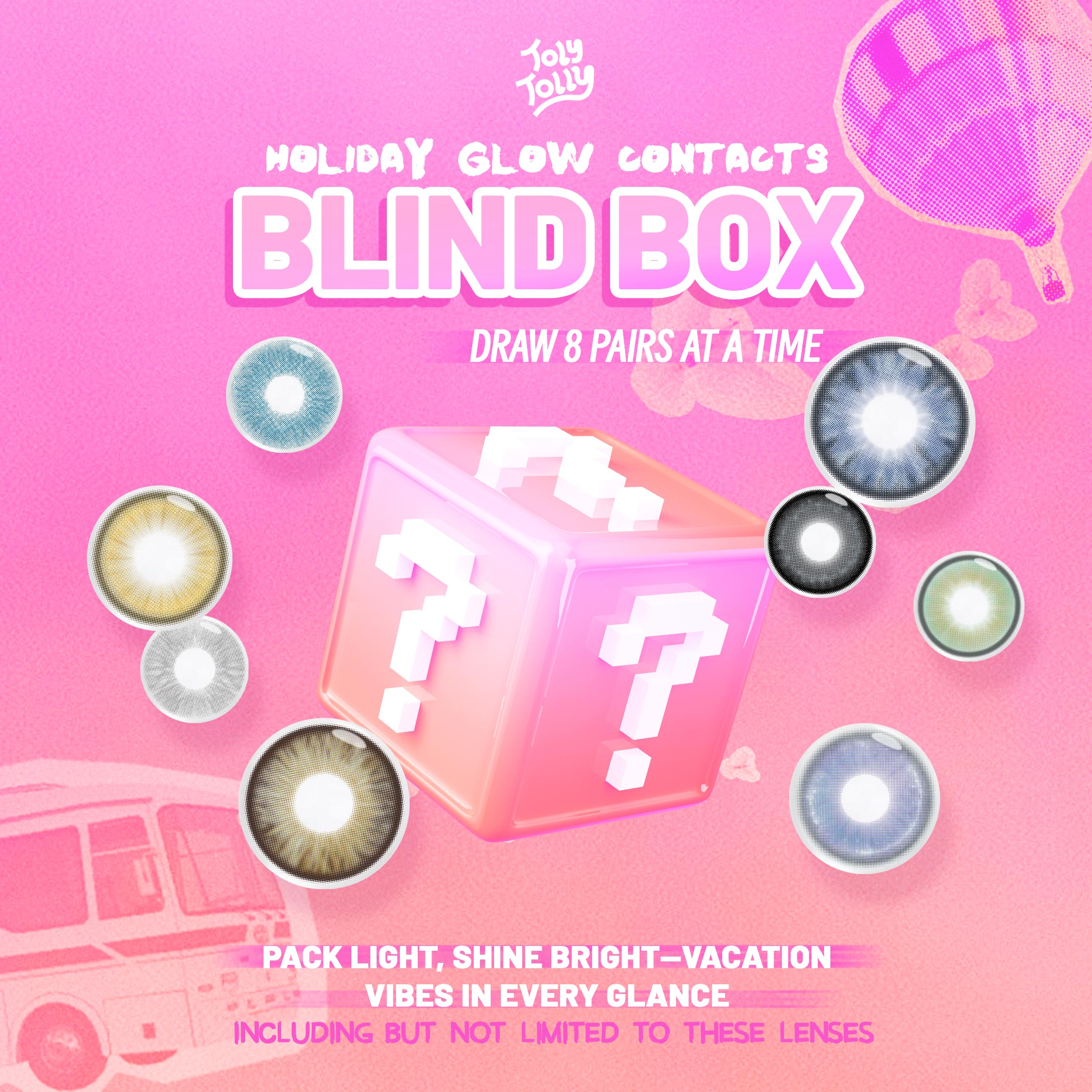 Holiday Glow Contacts Blind Box | 8 Pairs, 1-Year Fun