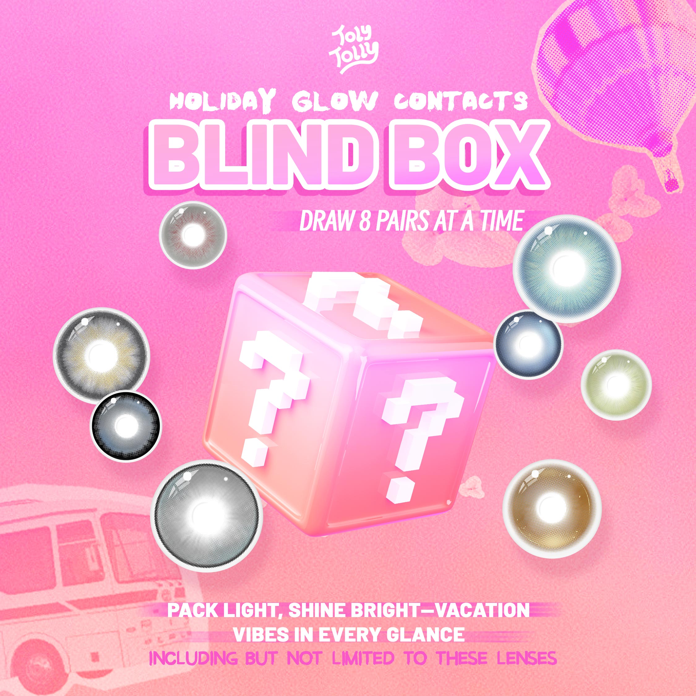Holiday Glow Contacts Blind Box | 8 Pairs, 1-Year Fun