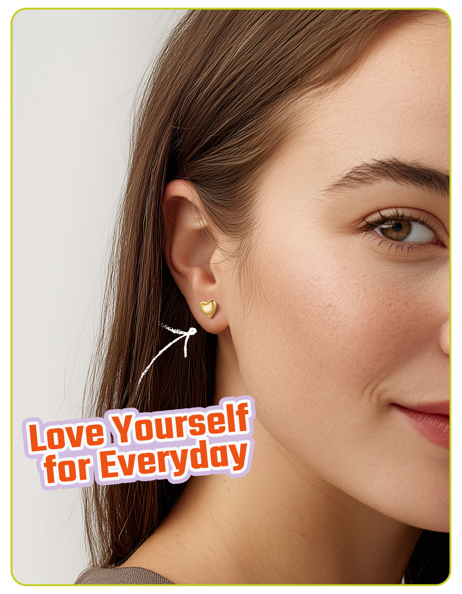 Just Being Cute Bubble Earrings for Women, Copper Love Heart Stud Earring with S925 Posts Minimalist Jewelry Gifts for Birthday Anniversary