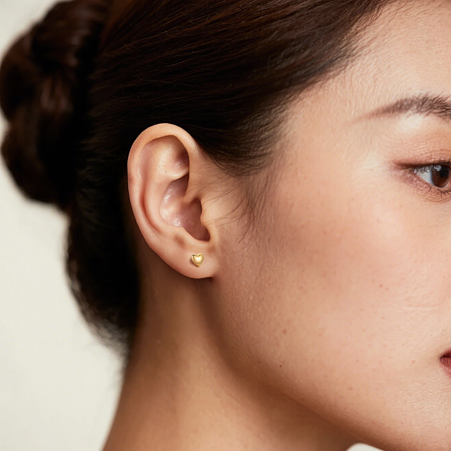 Just Being Cute Bubble Earrings for Women, Copper Love Heart Stud Earring with S925 Posts Minimalist Jewelry Gifts for Birthday Anniversary