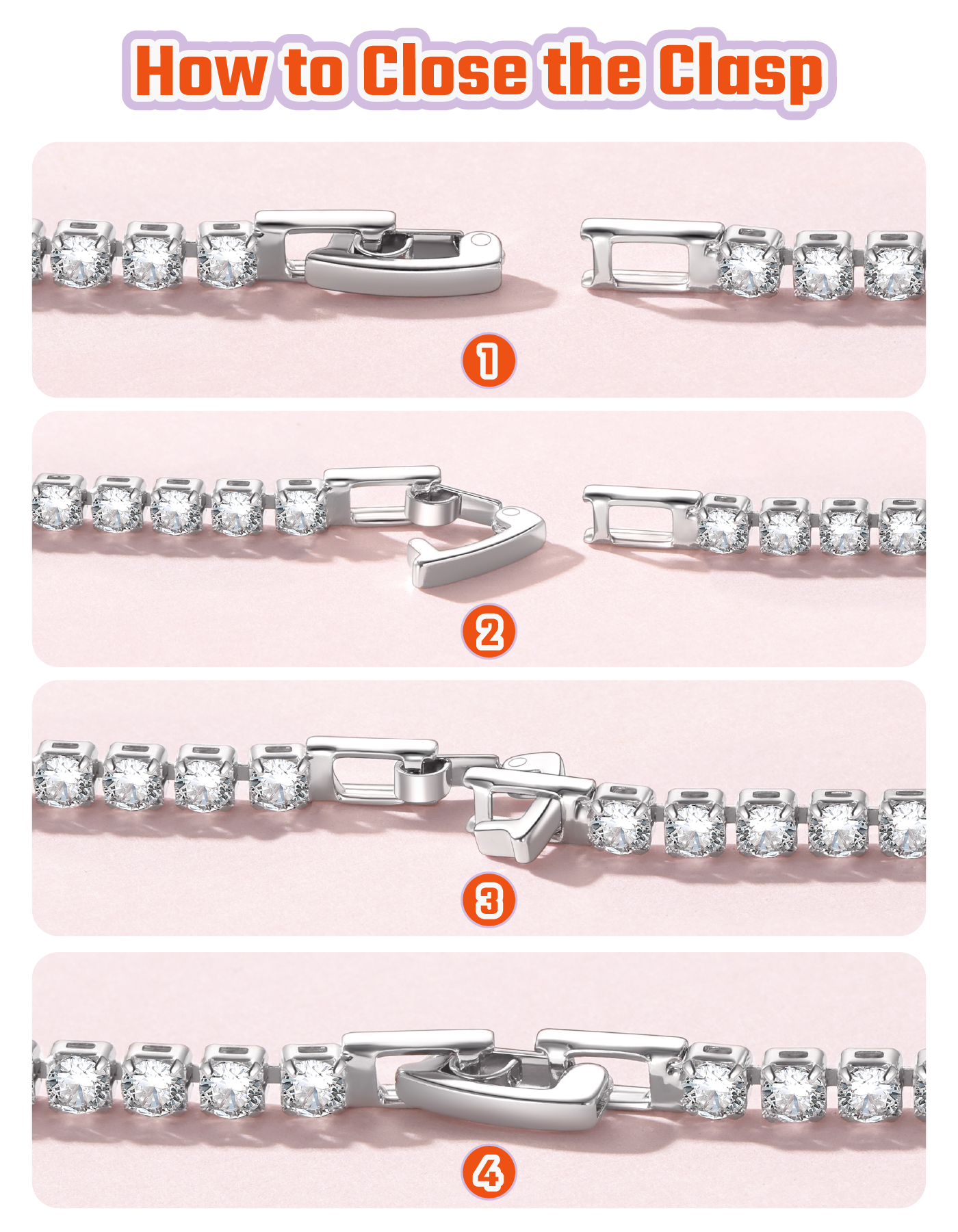 Just Being Cute Tennis Bracelet for Women Cubic Zirconia Bracelets Wedding Birthday Jewelry Gifts with Card for Her Girlfriend