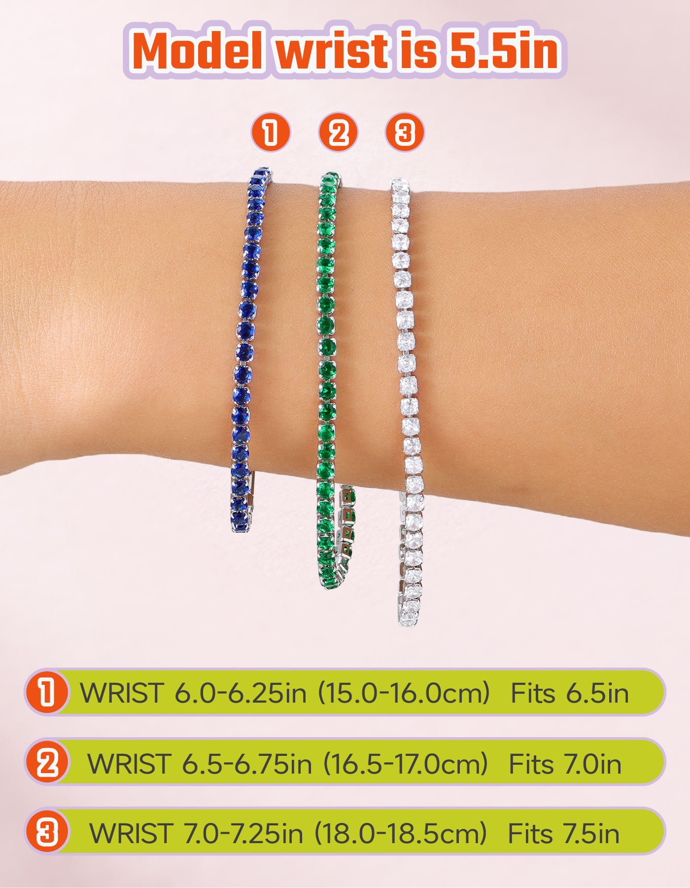 Just Being Cute Tennis Bracelet for Women Cubic Zirconia Bracelets Wedding Birthday Jewelry Gifts with Card for Her Girlfriend