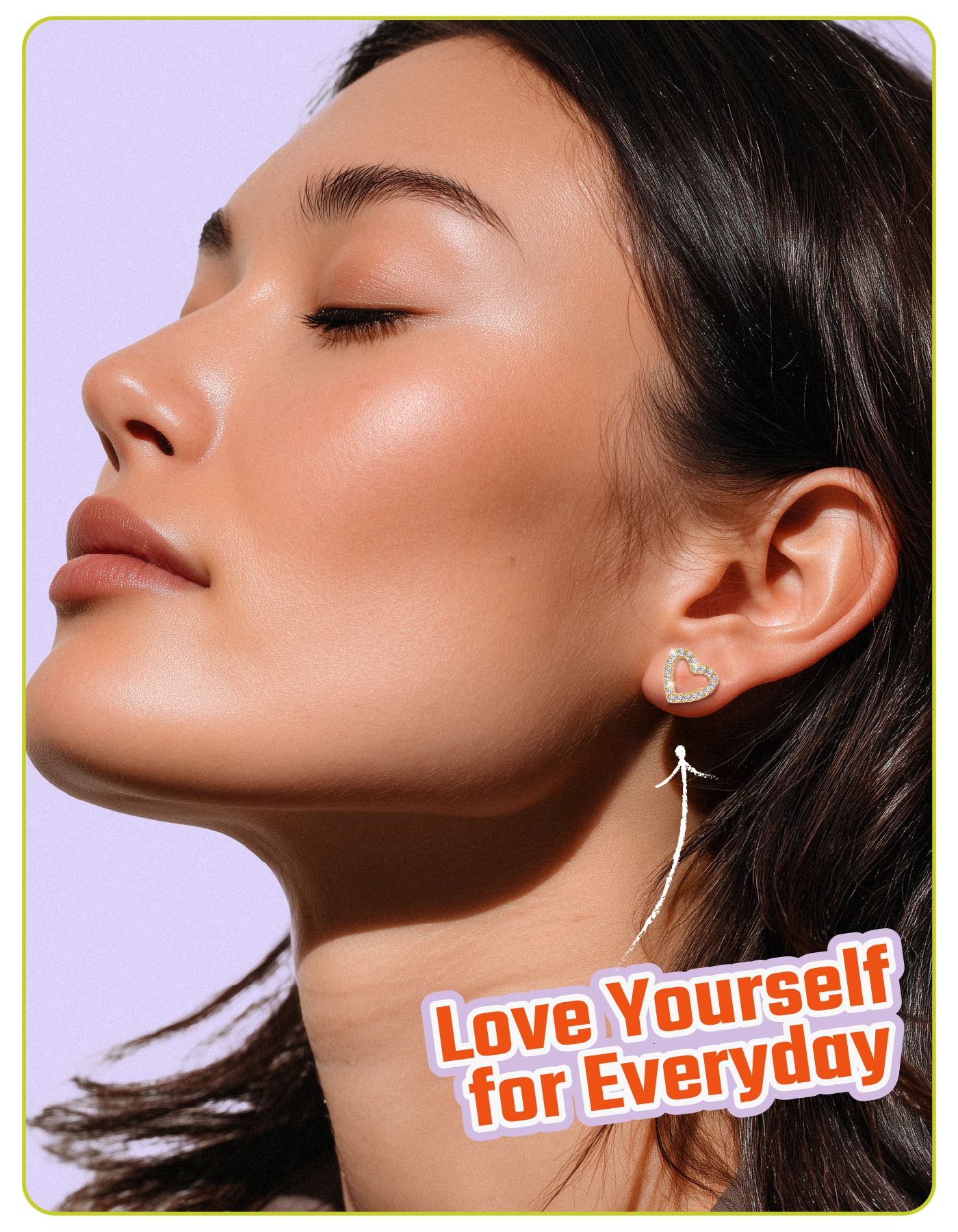 Just Being Cute Heart Stud Earrings for Women Earring with Zircon Birthday Christmas Jewelry Gifts for Girlfriend