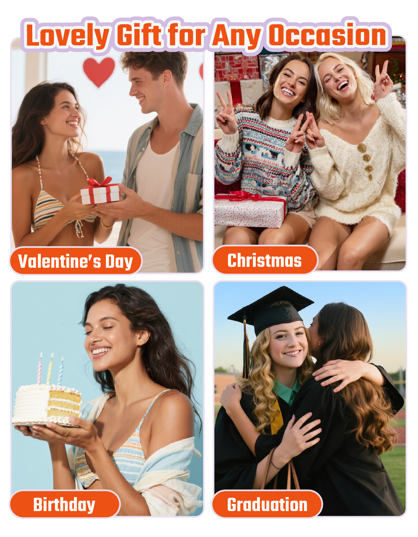 Just Being Cute Puffty Heart Necklace for Women Gold Plated Love Heart Pendant Necklaces Birthday Christmas Jewelry Gifts with Card