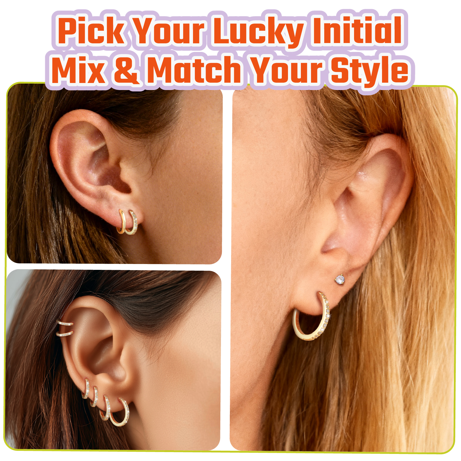 Just Being Cute White Gold Plated Hoop Earrings for Women, Lightweight Small Cubic Zirconia Huggie Hoop Earrings with 925 Sterling Silver Pins & Backs, Valentines Gifts for Her with Box