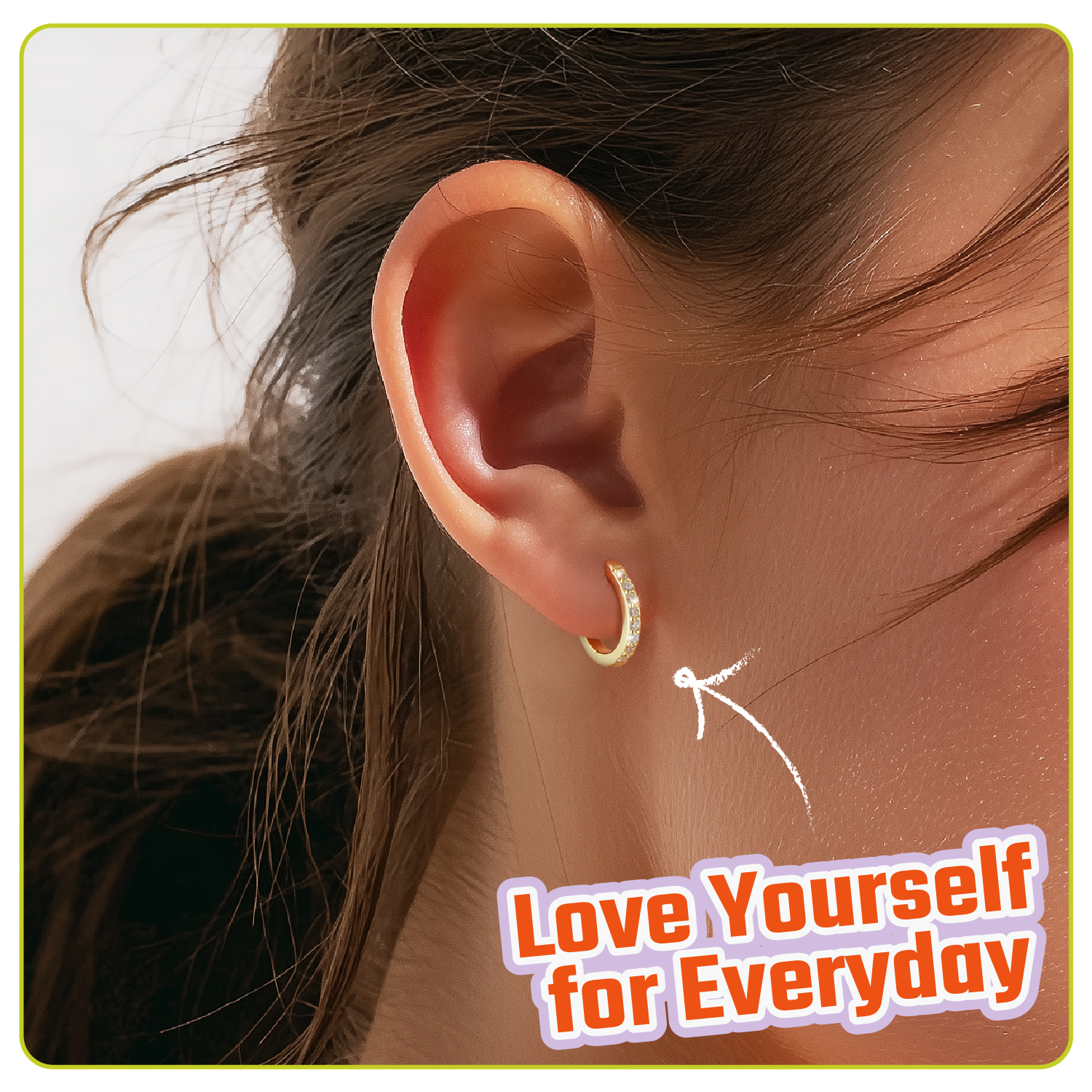 Just Being Cute White Gold Plated Hoop Earrings for Women, Lightweight Small Cubic Zirconia Huggie Hoop Earrings with 925 Sterling Silver Pins & Backs, Valentines Gifts for Her with Box