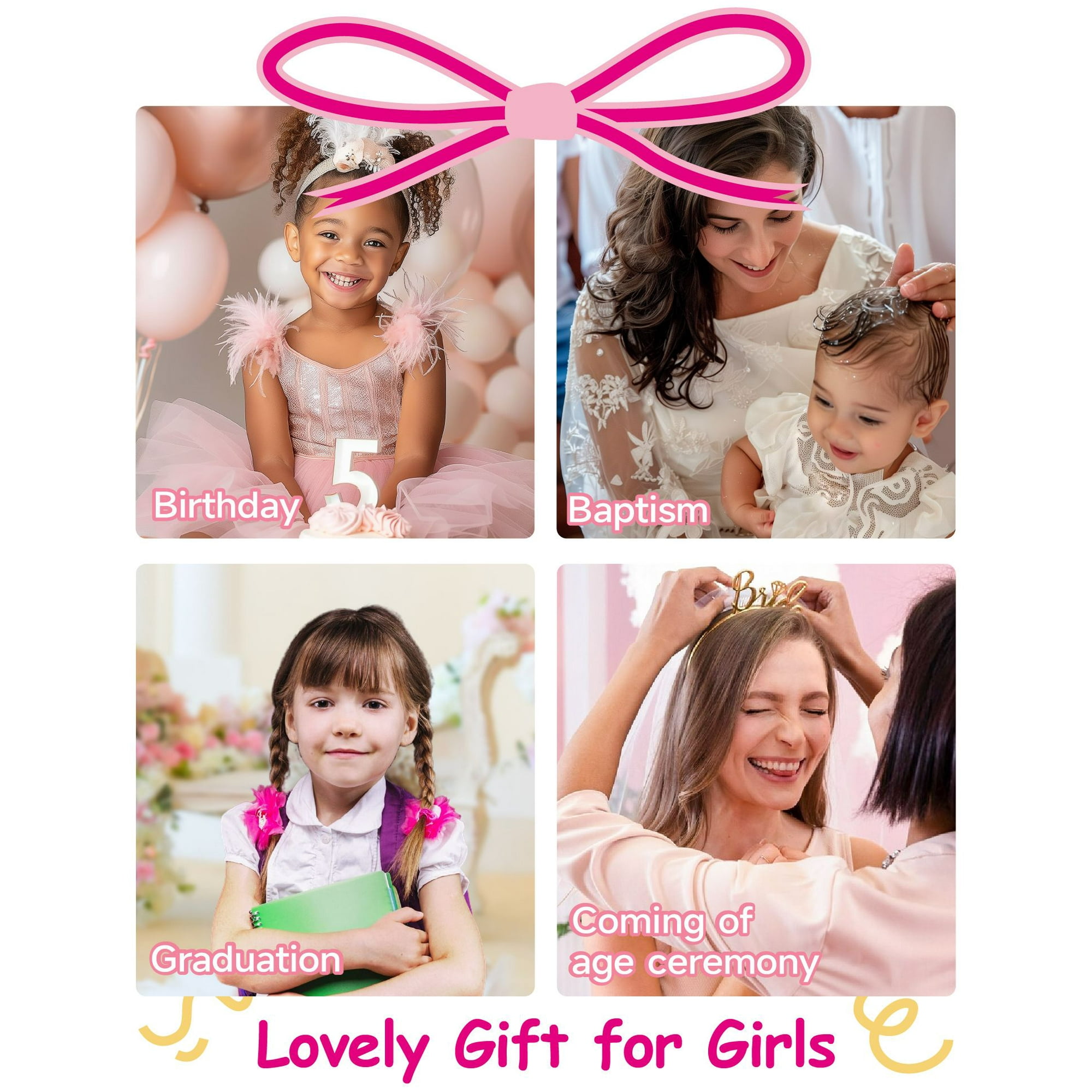 Just Being Cute Sterling Silver Cat Moon Necklace with Birthstone, Women's Tourmaline Pendant Jewelry Gifts for Girlfriend Daughter Sister