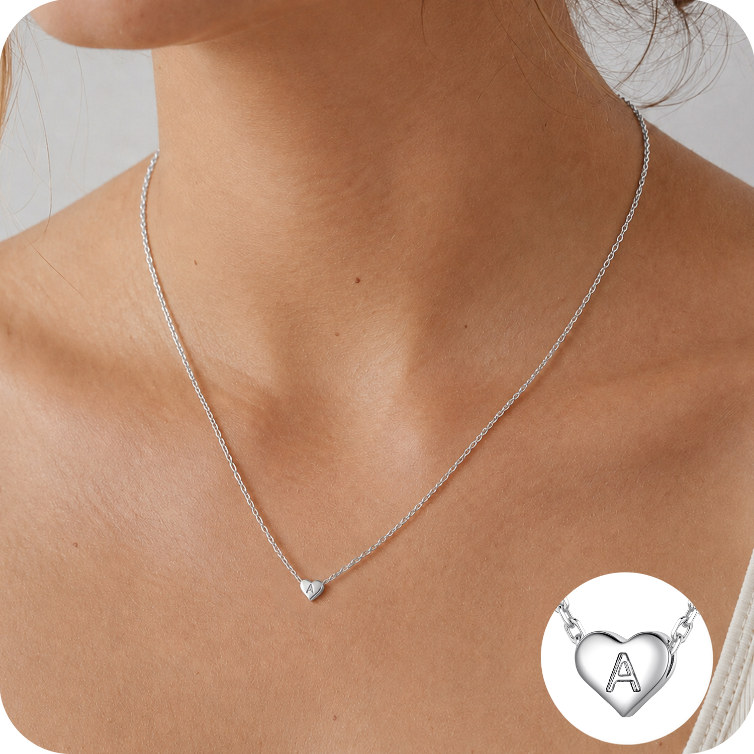 Just Being Cute Heart Necklaces for Women, 14K Gold Plated Love Initial A Pendant Necklace Jewelry Gifts for Her, Birthday/Christmas
