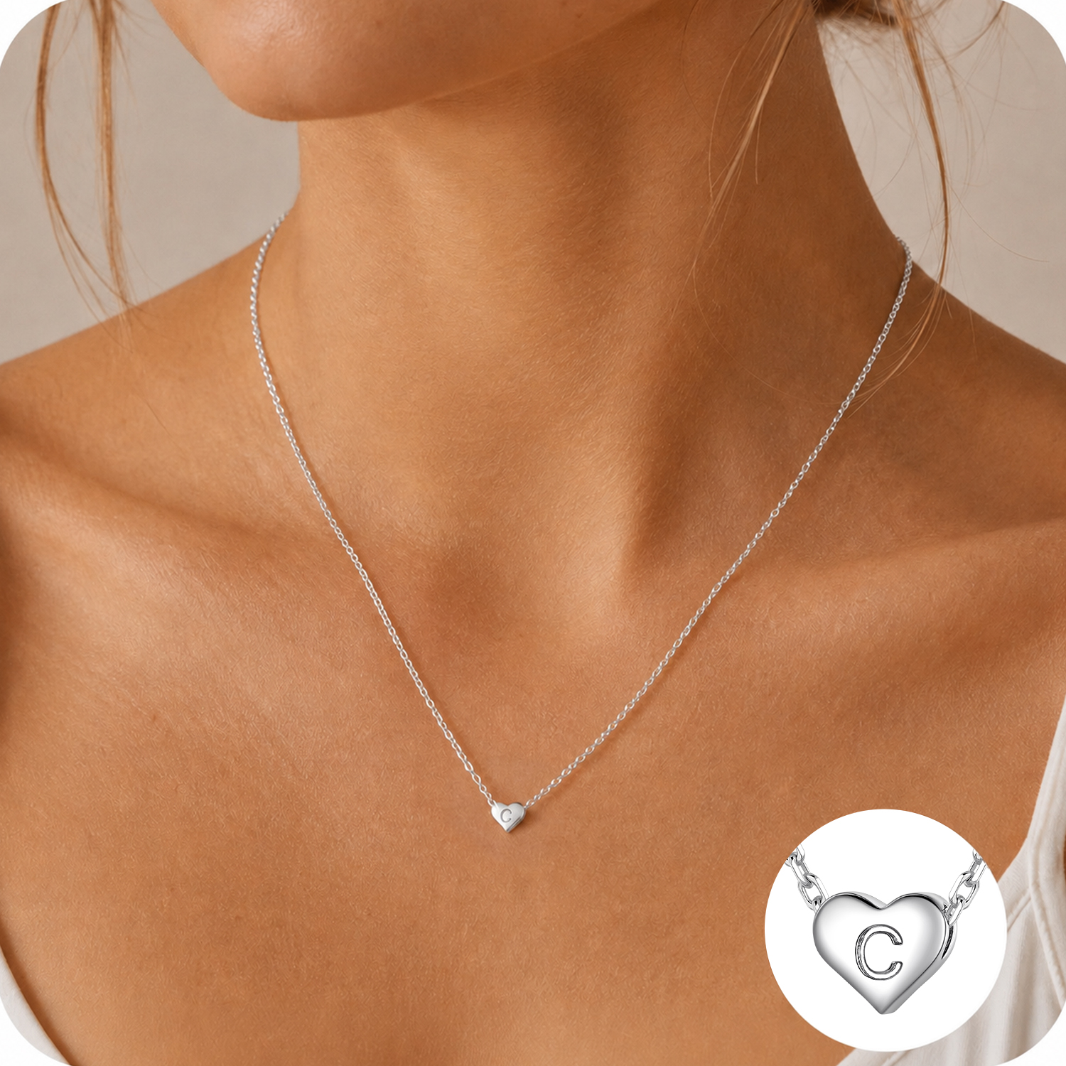Just Being Cute Heart Necklaces for Women, 14K Gold Plated Love Initial A Pendant Necklace Jewelry Gifts for Her, Birthday/Christmas