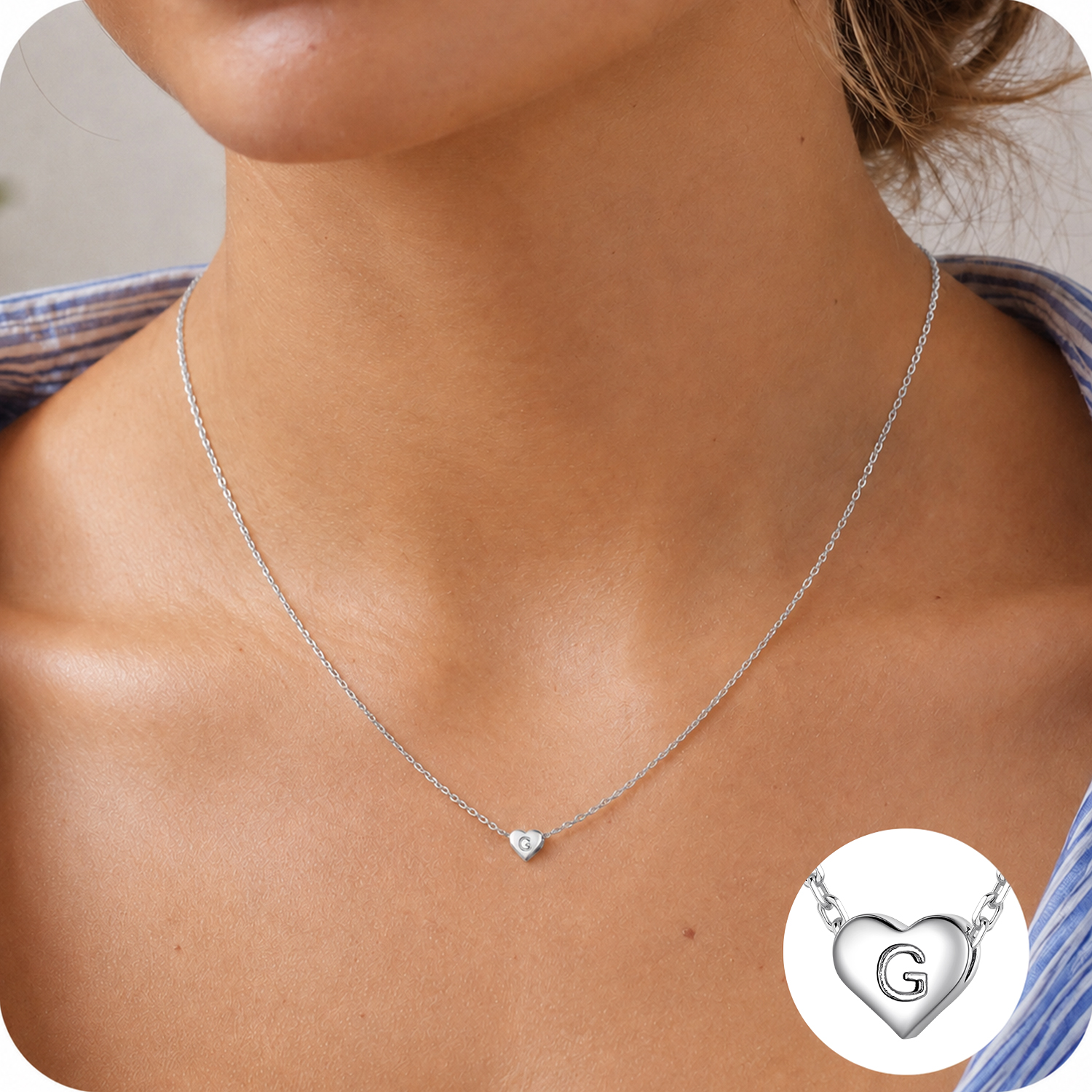 Just Being Cute Heart Necklaces for Women, 14K Gold Plated Love Initial A Pendant Necklace Jewelry Gifts for Her, Birthday/Christmas