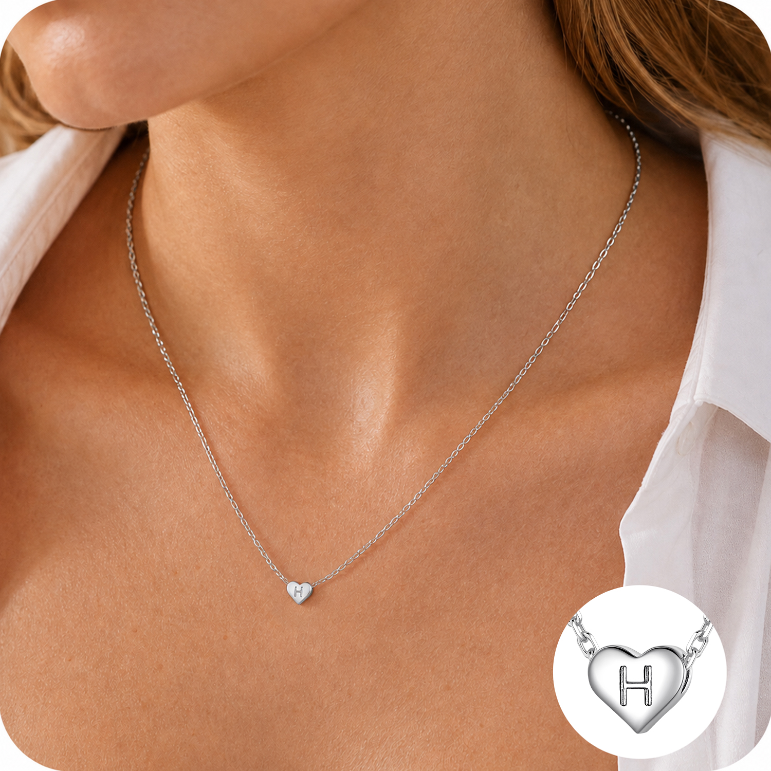 Just Being Cute Heart Necklaces for Women, 14K Gold Plated Love Initial A Pendant Necklace Jewelry Gifts for Her, Birthday/Christmas