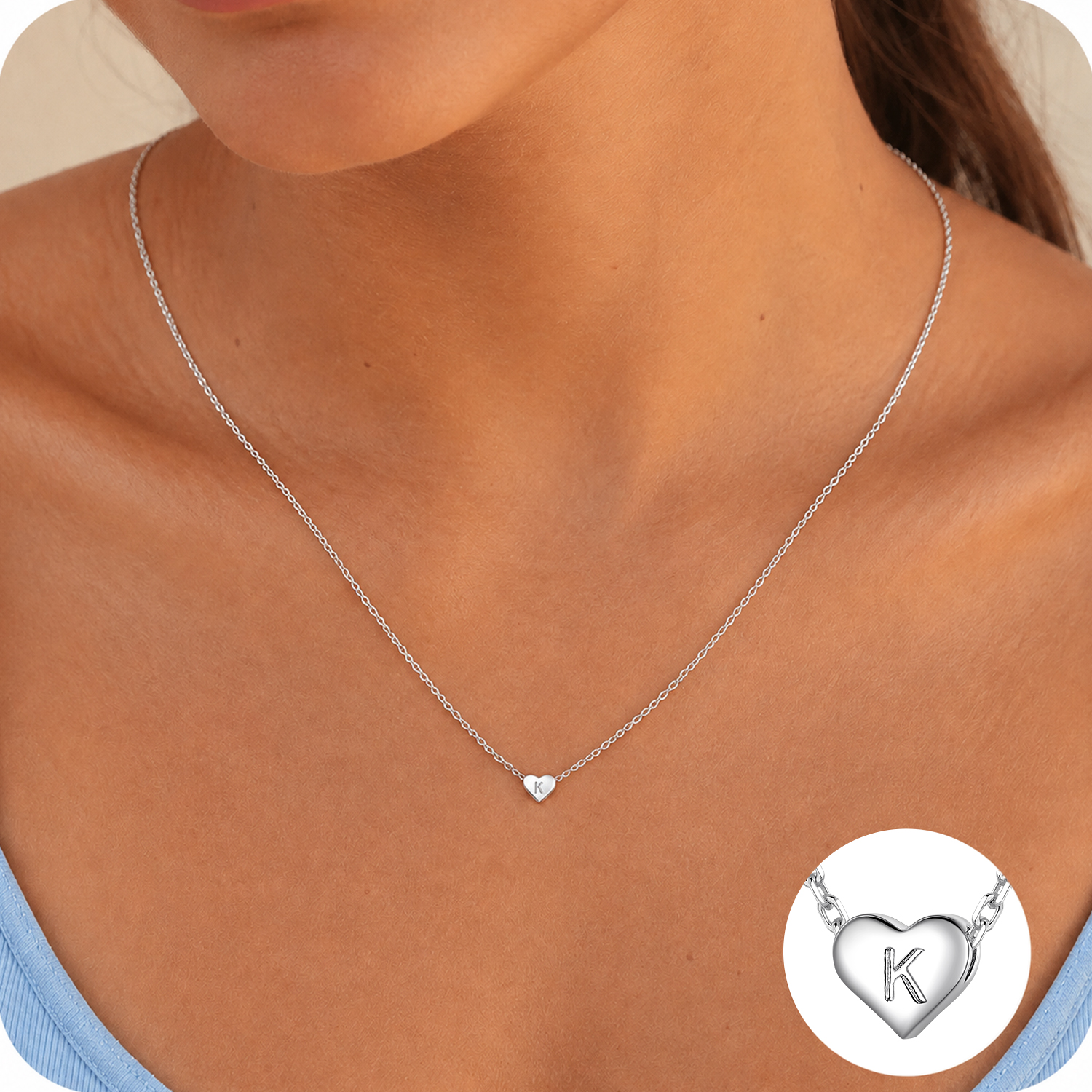 Just Being Cute Heart Necklaces for Women, 14K Gold Plated Love Initial A Pendant Necklace Jewelry Gifts for Her, Birthday/Christmas