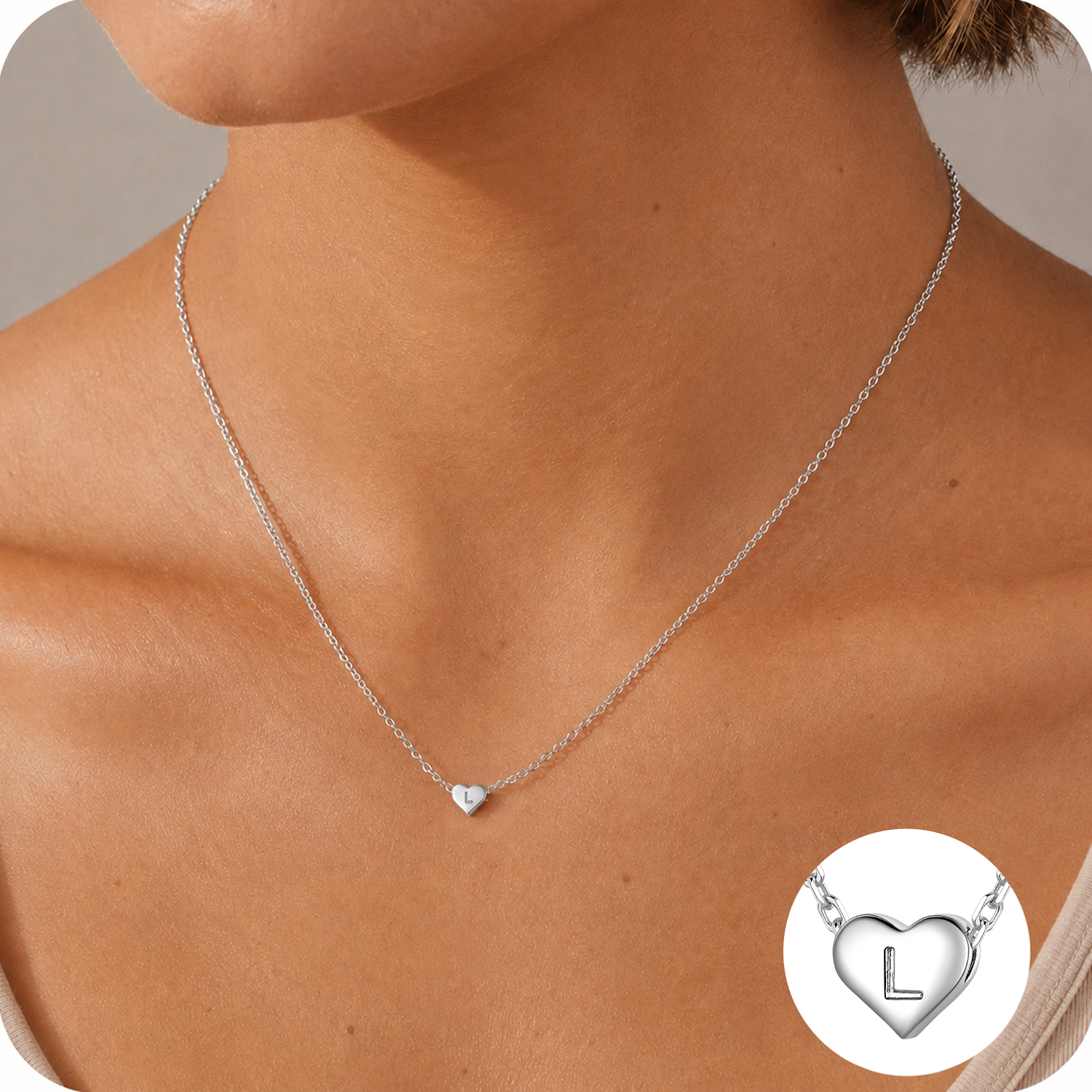 Just Being Cute Heart Necklaces for Women, 14K Gold Plated Love Initial A Pendant Necklace Jewelry Gifts for Her, Birthday/Christmas