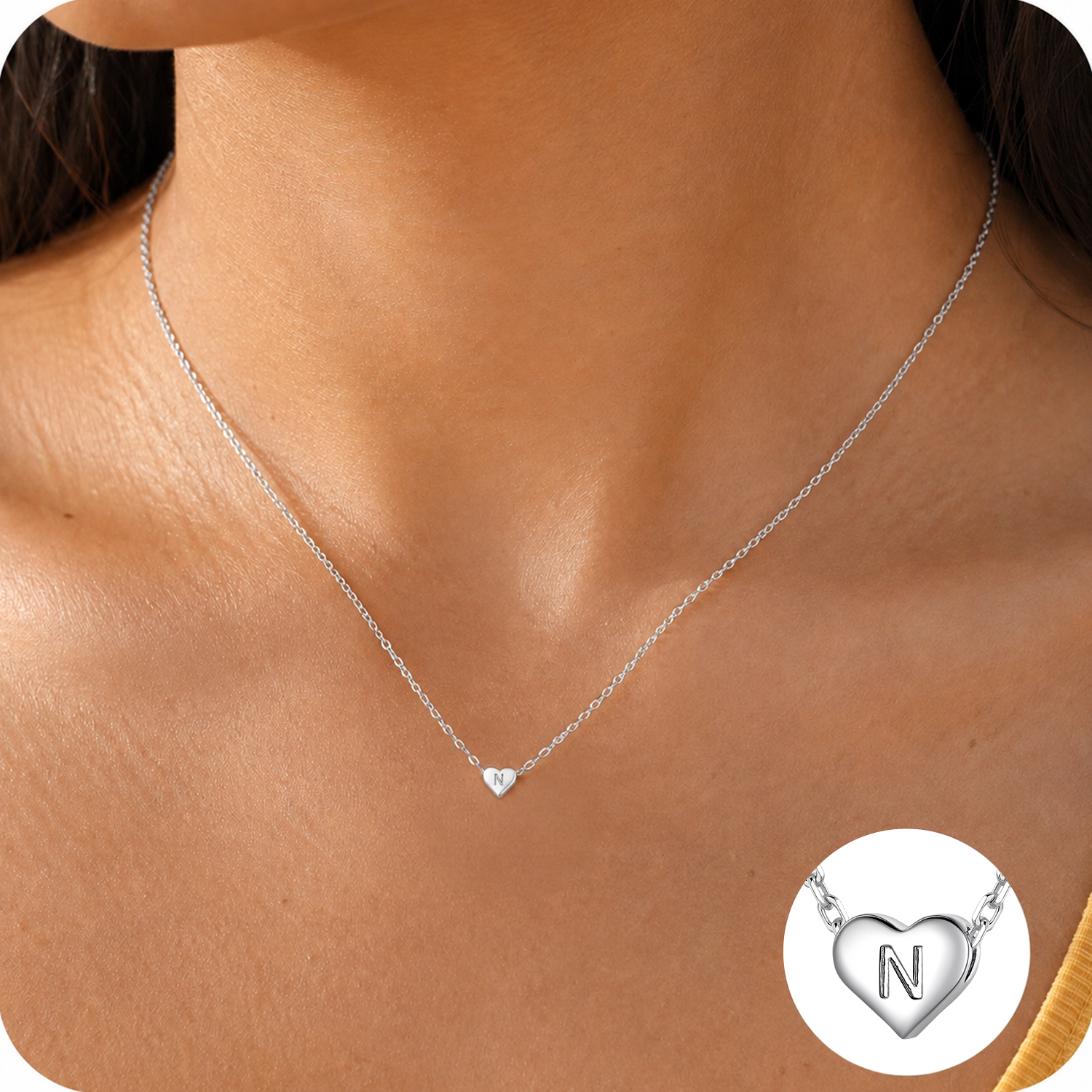 Just Being Cute Heart Necklaces for Women, 14K Gold Plated Love Initial A Pendant Necklace Jewelry Gifts for Her, Birthday/Christmas