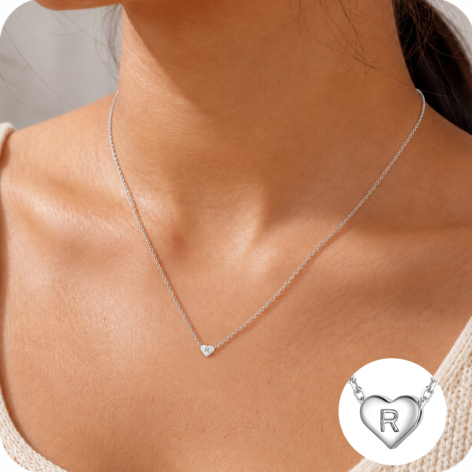 Just Being Cute Heart Necklaces for Women, 14K Gold Plated Love Initial A Pendant Necklace Jewelry Gifts for Her, Birthday/Christmas