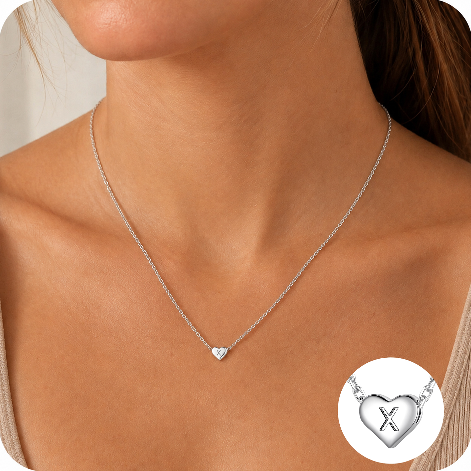 Just Being Cute Heart Necklaces for Women, 14K Gold Plated Love Initial A Pendant Necklace Jewelry Gifts for Her, Birthday/Christmas