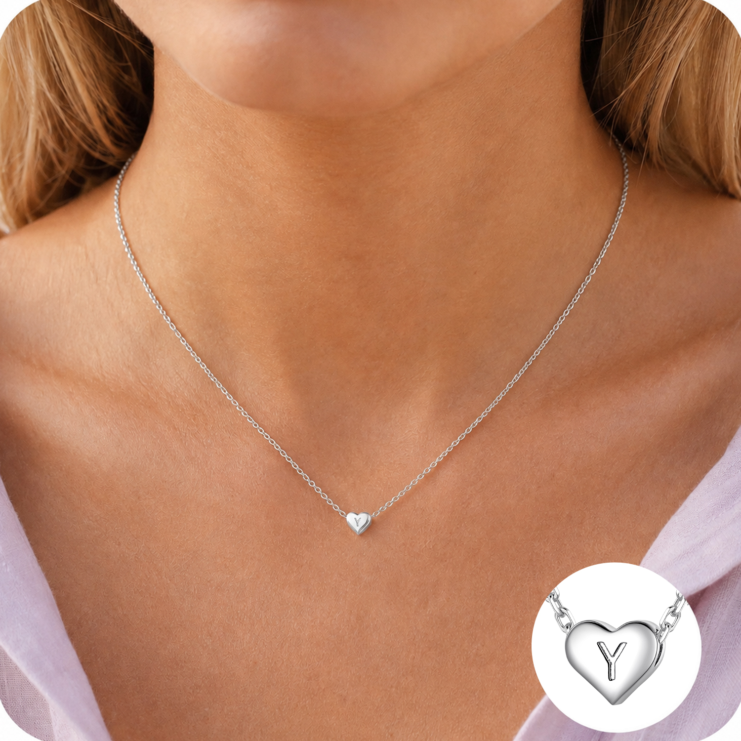 Just Being Cute Heart Necklaces for Women, 14K Gold Plated Love Initial A Pendant Necklace Jewelry Gifts for Her, Birthday/Christmas