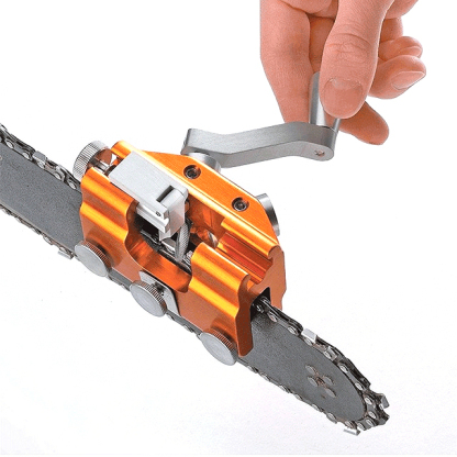 Portable household chain saw chain sharpener