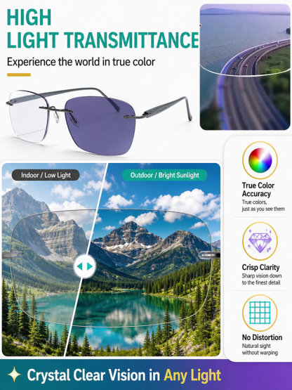 [One Pair of Reading Glasses Does It All] High-Definition Photochromic Reading Glasses