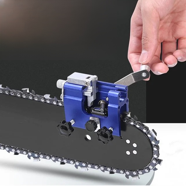Portable household chain saw chain sharpener