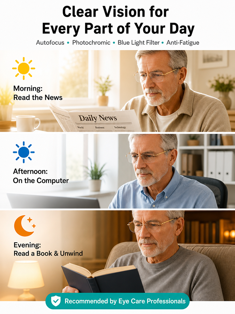 [One Pair of Reading Glasses Does It All] High-Definition Photochromic Reading Glasses