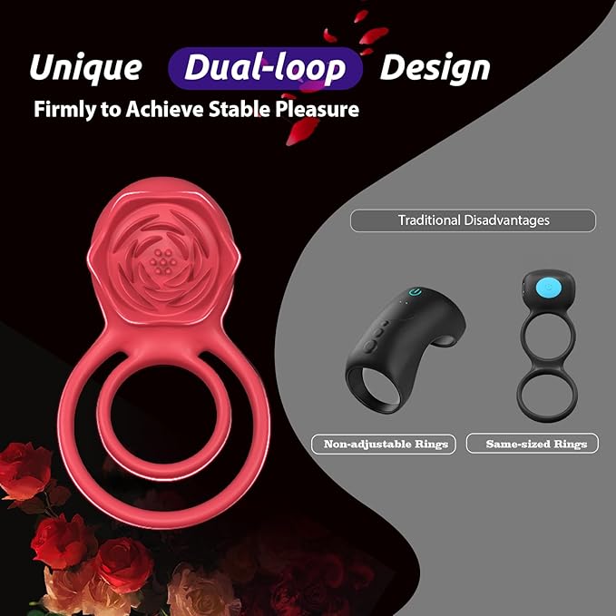 Unisex Rose Vibrator💑💑 - Rose Double Ring💕💕