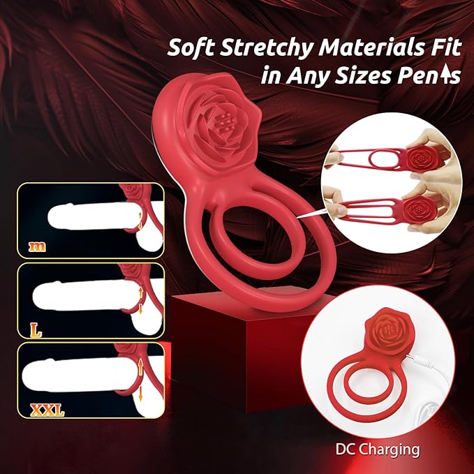 Unisex Rose Vibrator💑💑 - Rose Double Ring💕💕