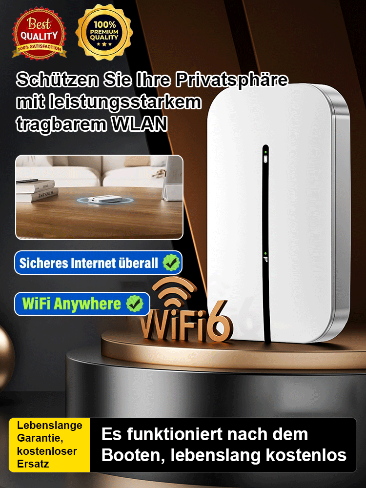 Einmal kaufen, lebenslang kostenlos nutzen: Leistungsstarkes mobiles WLAN für unterwegs mit verschlüsseltem Design für absolute Privatsphäre.