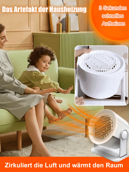 [Nur 1 kWh in 7 Tagen] Leise Heizung für Zuhause mit 10-Sekunden-Schnellaufheizung.