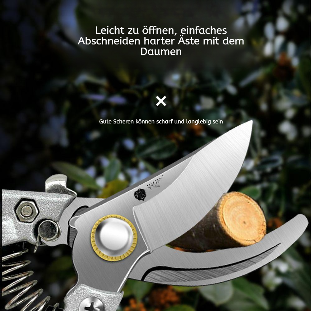 SK5 Stahl Gartenschere, kleine kraftvolle Gartenschere für Blumen und Äste, arbeitssparend